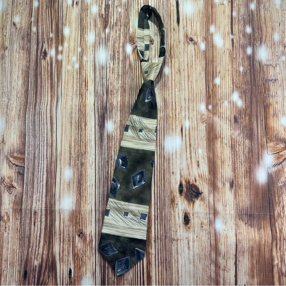 Zylos george machado Stylish Geometric Patterned Tie 100% Silk
